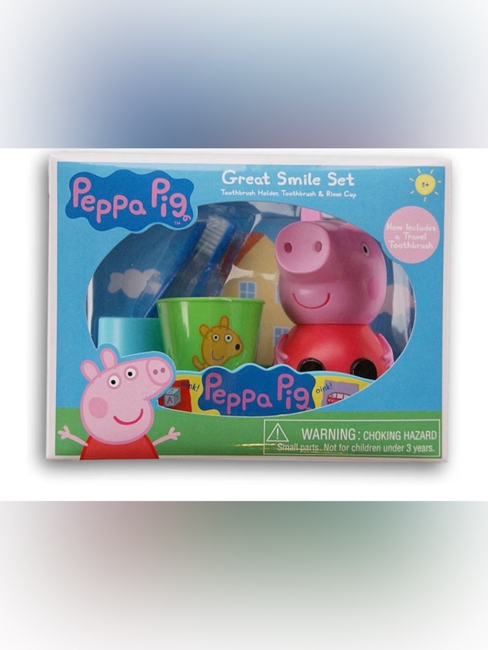 Peppa Pig 3-Piece Great Smile Toothbrush and Toothbrush Holder Set